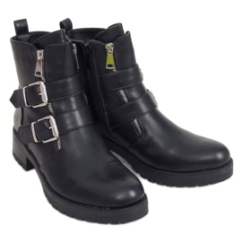 Black military boots 7679-PA Black