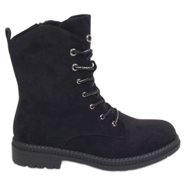 Black lace-up workers J320 Black