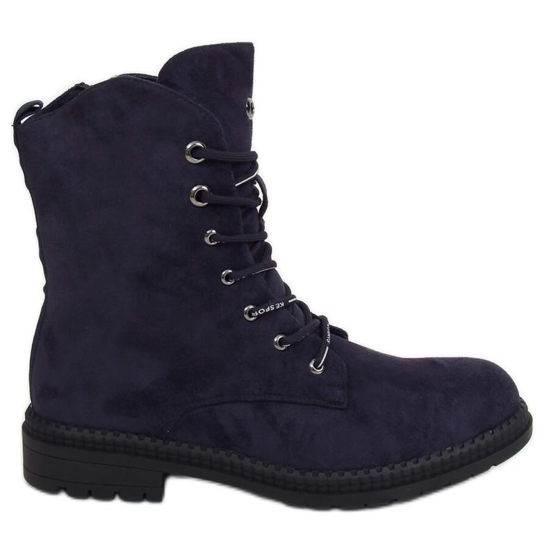 Navy blue lace-up workers J320 Blue