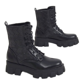 Black lace-up workers NC1113 Black