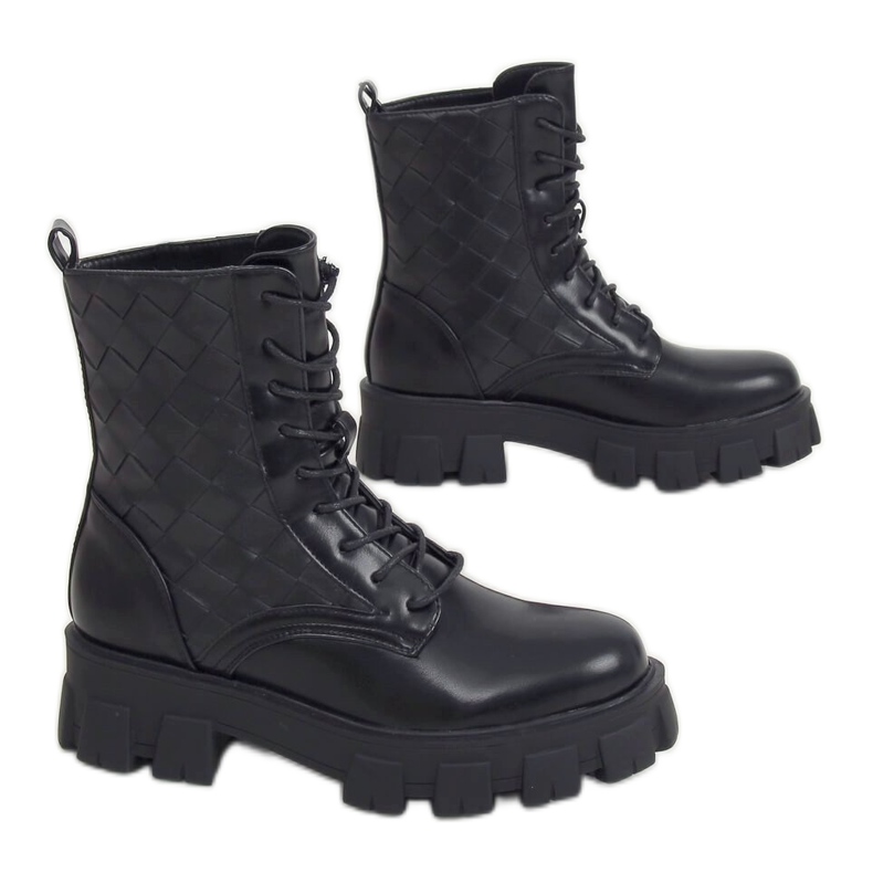 Black lace-up workers NC1113 Black