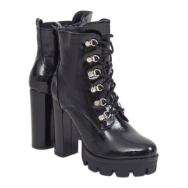 Black lacquered platform boots 0-369 Black Black lacquered platform boots 0-369 Black