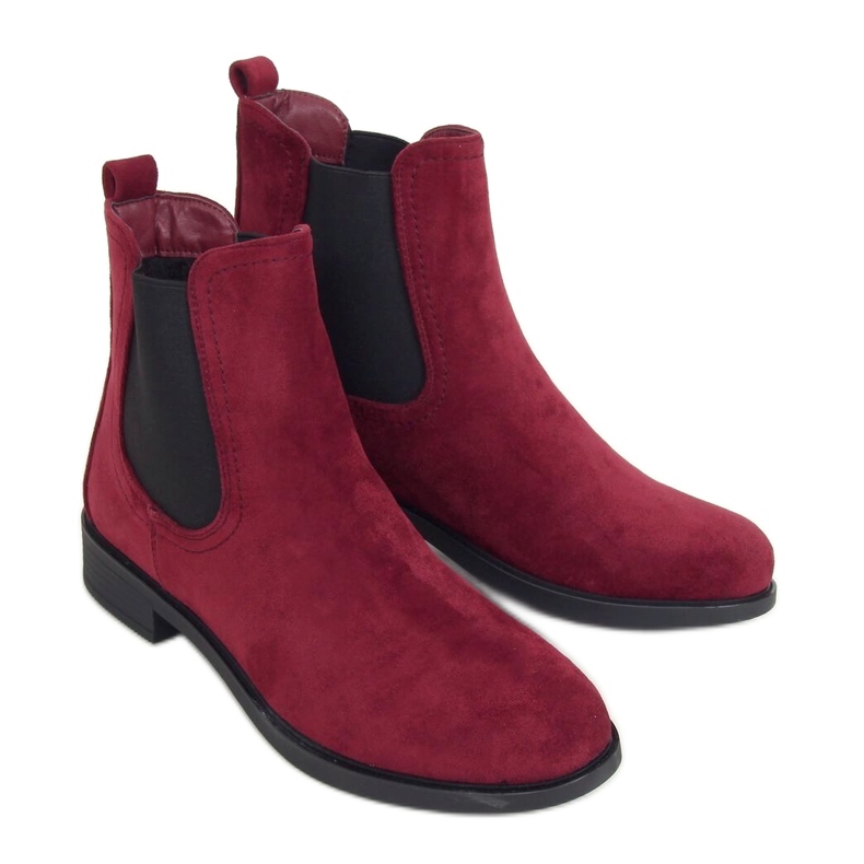 Classic burgundy boots for women MR-9 Wine red