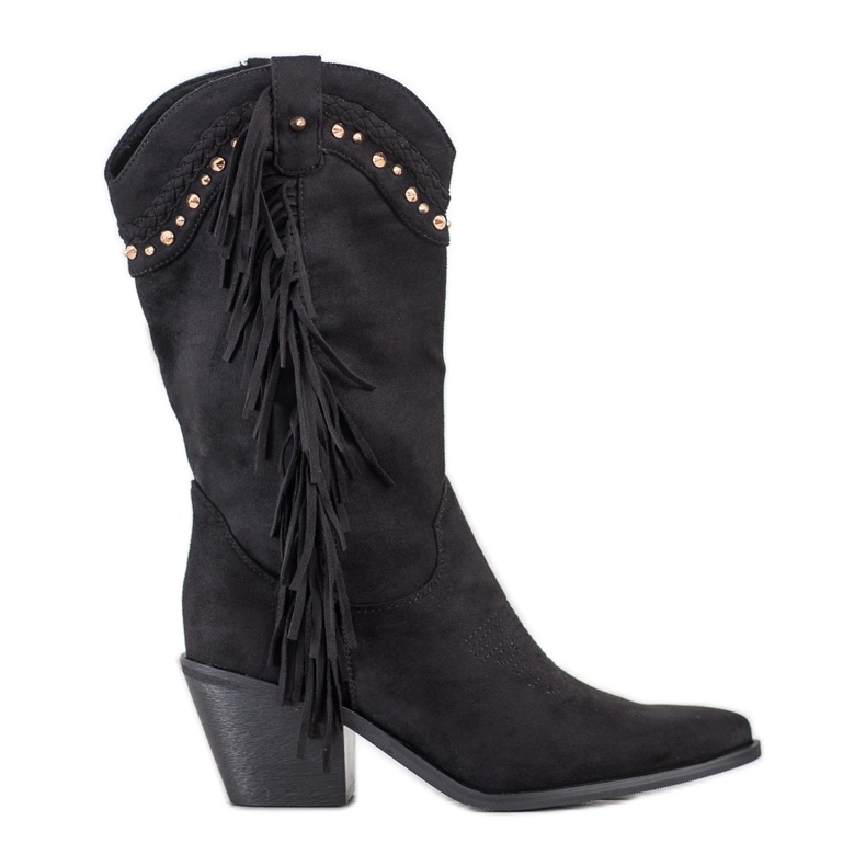 Bestelle Fringed cowboy boots black