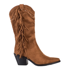 Bestelle Fringed cowboy boots brown