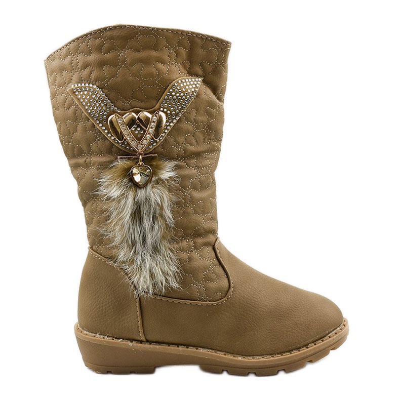 Eilris children's insulated boots for girls beige khaki