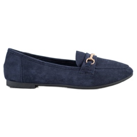 Bestelle Stylish moccasins with ornament navy blue