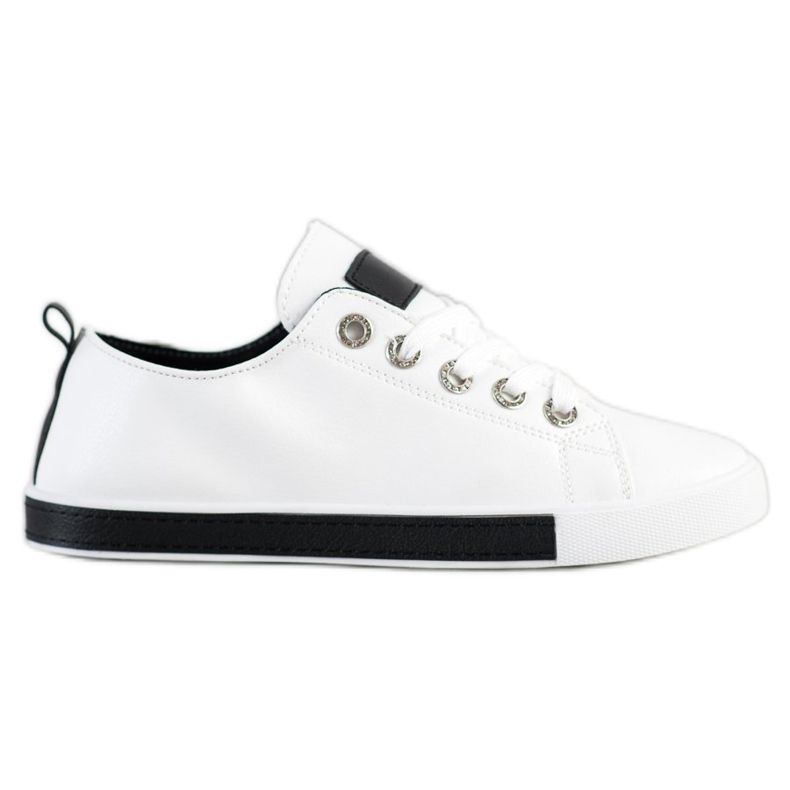 SHELOVET Sneakers With Black Inserts white