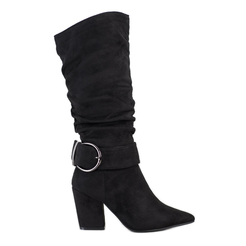Sweet Shoes Elegant Boots With Buckle black