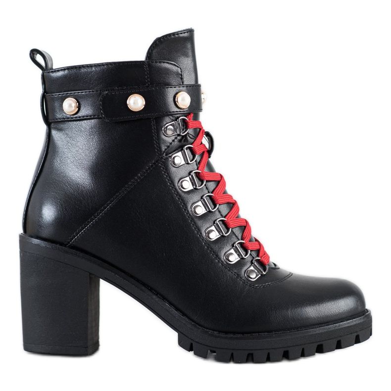 Ideal Shoes Rock boots on the post black
