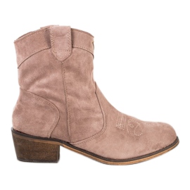 Queentina Comfortable cowboy boots with insulation beige