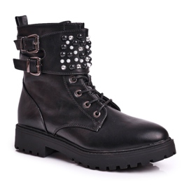 Women's Boots Workers With Pearls Black Oasis