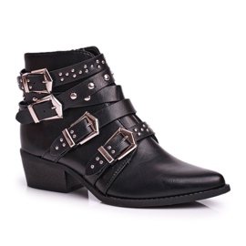 Women's Cowboy Boots with Buckles Black West