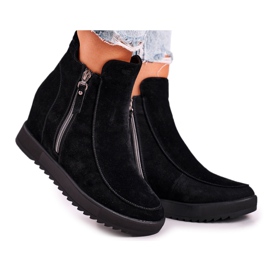 Women's Ankle Boots Suede Black Silvia