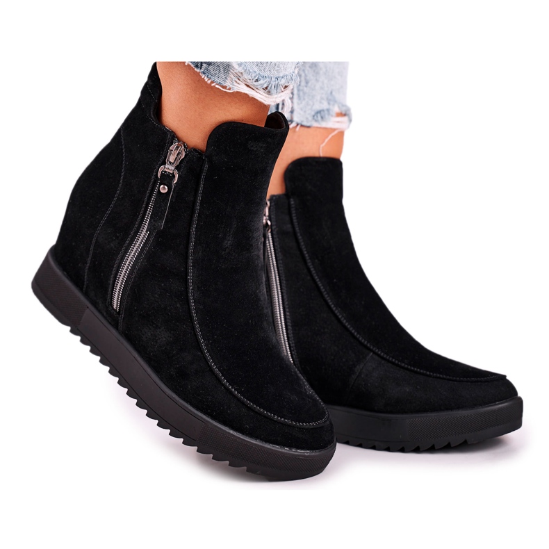 Women's Ankle Boots Suede Black Silvia