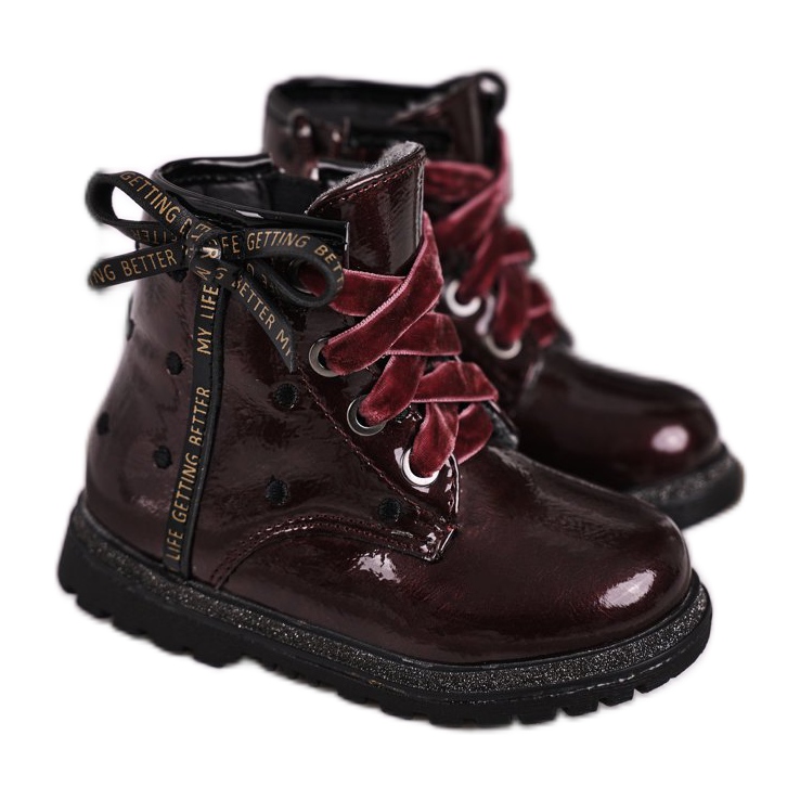 EVE Maroon lacquered boots Essie