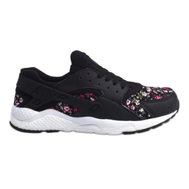 Sports Sneakers With Flowers 613 Black white red green Sports Sneakers With Flowers 613 Black white red green