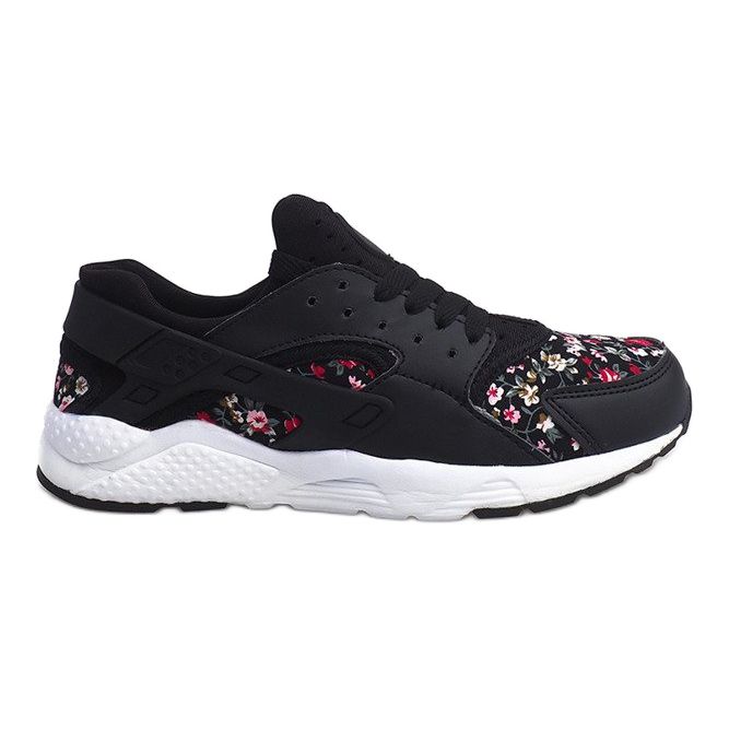 Sports Sneakers With Flowers 613 Black white red green Sports Sneakers With Flowers 613 Black white red green