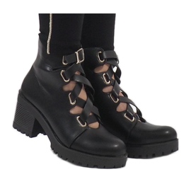 Mulanka Black open-heeled boots J-10