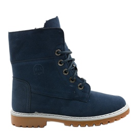 Dark blue, insulated boots, eco-suede Tent navy blue