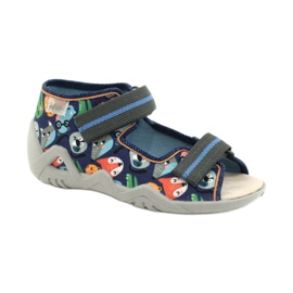 Befado yellow children's shoes 350P013 navy blue orange grey