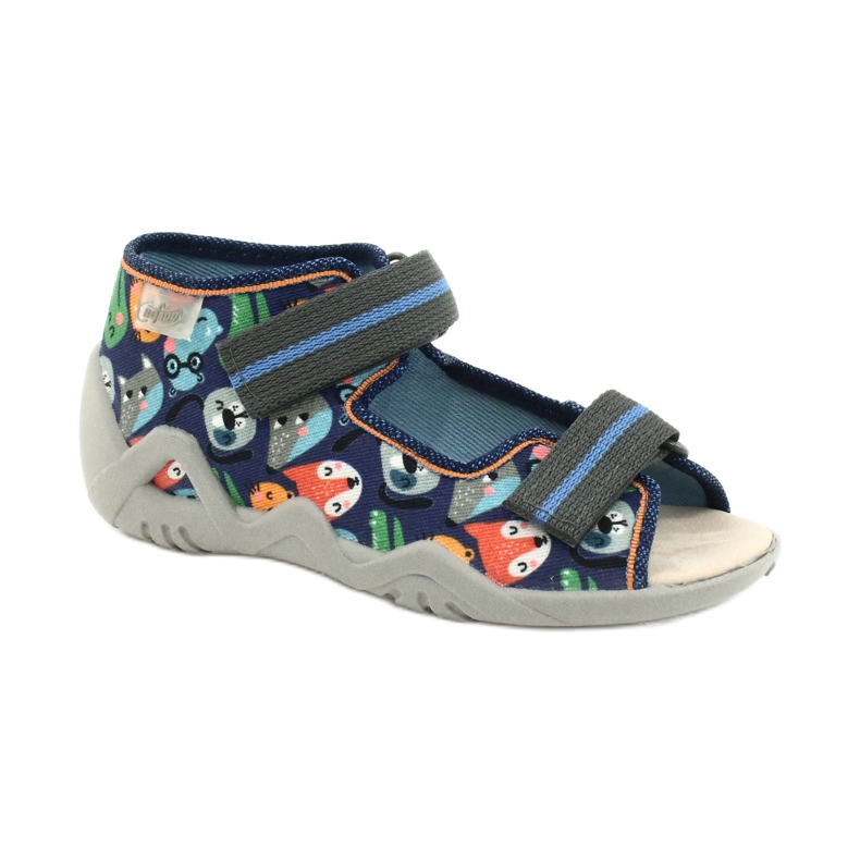 Befado yellow children's shoes 350P013 navy blue blue orange grey