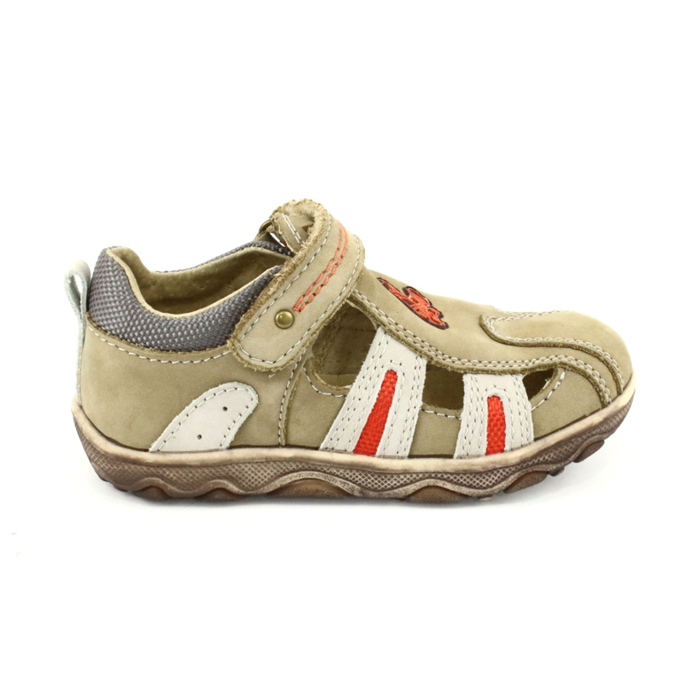 American Club K080 beige sandals with velcro brown orange American Club K080 beige sandals with velcro brown orange