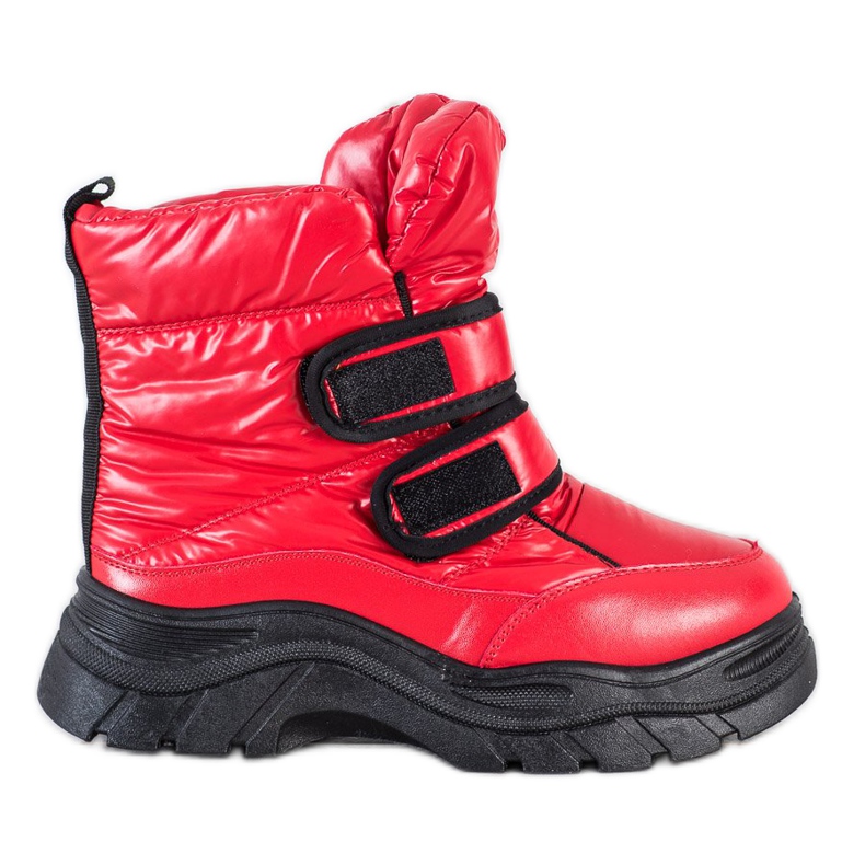 SHELOVET Shiny Snow Boots With Velcro red