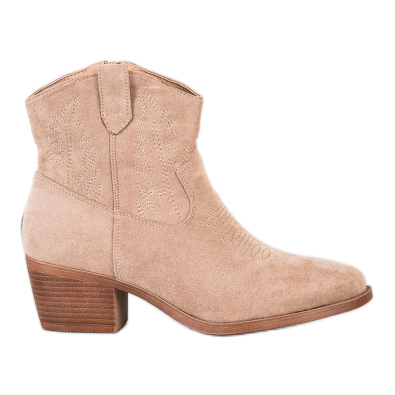 Cm Paris Stylish Suede Cowboy Boots beige Cm Paris Stylish Suede Cowboy Boots beige
