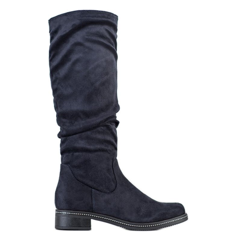 Super Me Boots With Cubic Zirconia navy blue blue