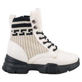 SHELOVET Lace-up Fashion Workers white black