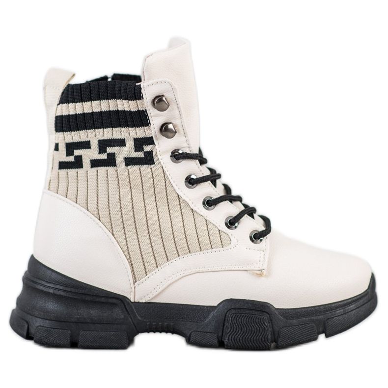 SHELOVET Lace-up Fashion Workers white black