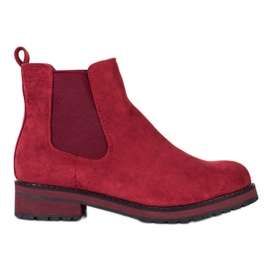 Marquiz Comfortable maroon Chelsea boots red