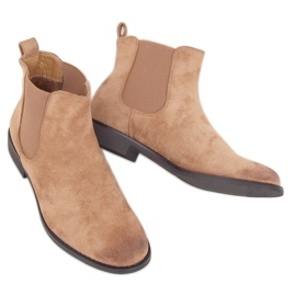 Beige Chelsea boots for women 8310 Khaki