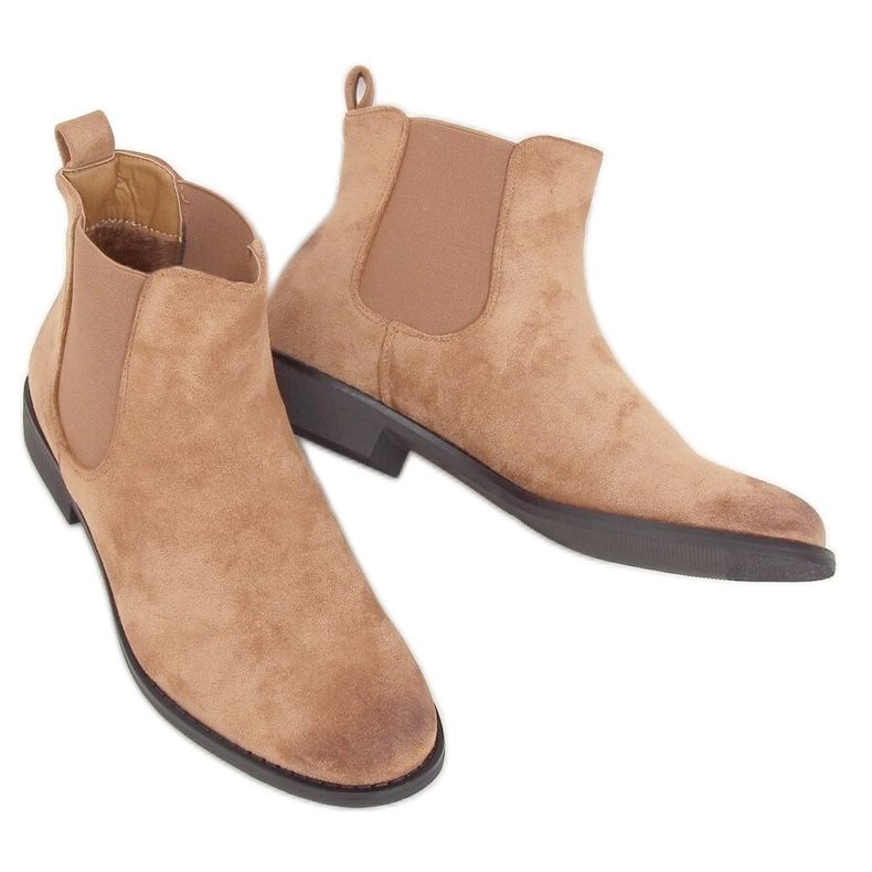 Beige Chelsea boots for women 8310 Khaki