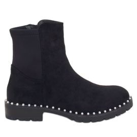 Black Chelsea boots with pearls RQ336 Black Black Chelsea boots with pearls RQ336 Black