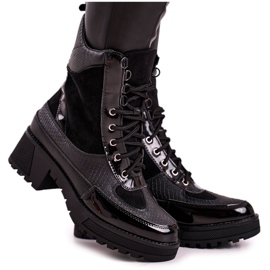 Boots Workers Warmed Black Animal Print Helena
