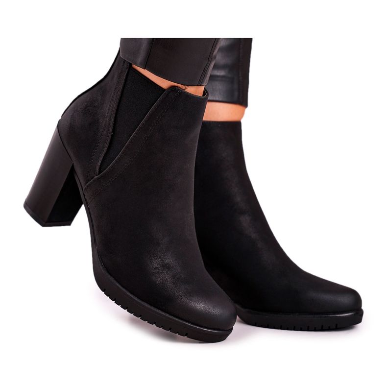 Boots On Heel Sergio Leone Suede Black BT311