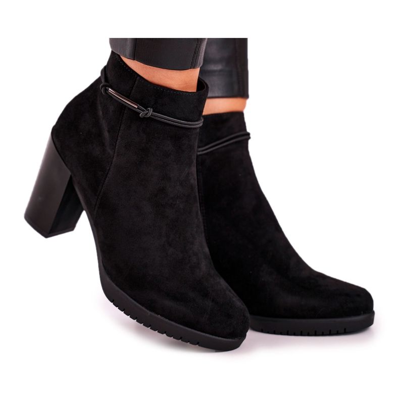 Boots On Heel Sergio Leone Suede Black BT306