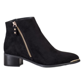Kayla Stylish boots with a zipper black golden