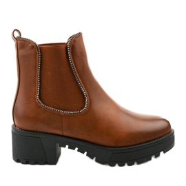 Camel boots on the Torwarine eco-leather platform brown