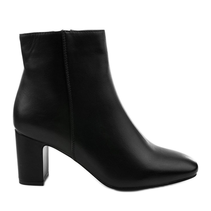 Black eco-leather ankle boots on the Nilandaley post