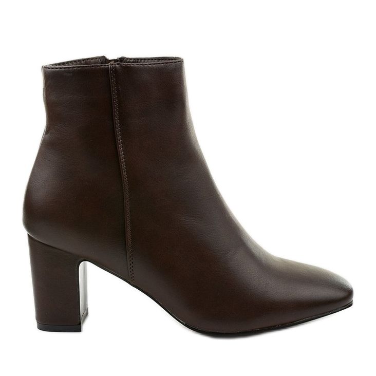 Brown eco-leather ankle boots on the Nilandaley post