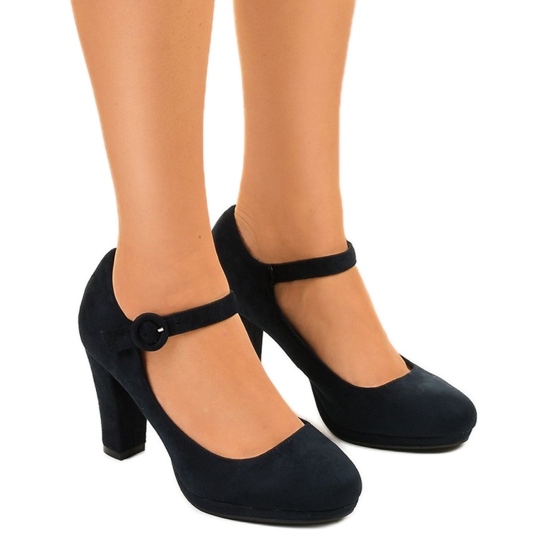 Blue suede pumps on the Liayarus post navy blue