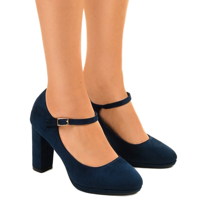 Blue suede pumps on the Neridan post navy blue Blue suede pumps on the Neridan post navy blue
