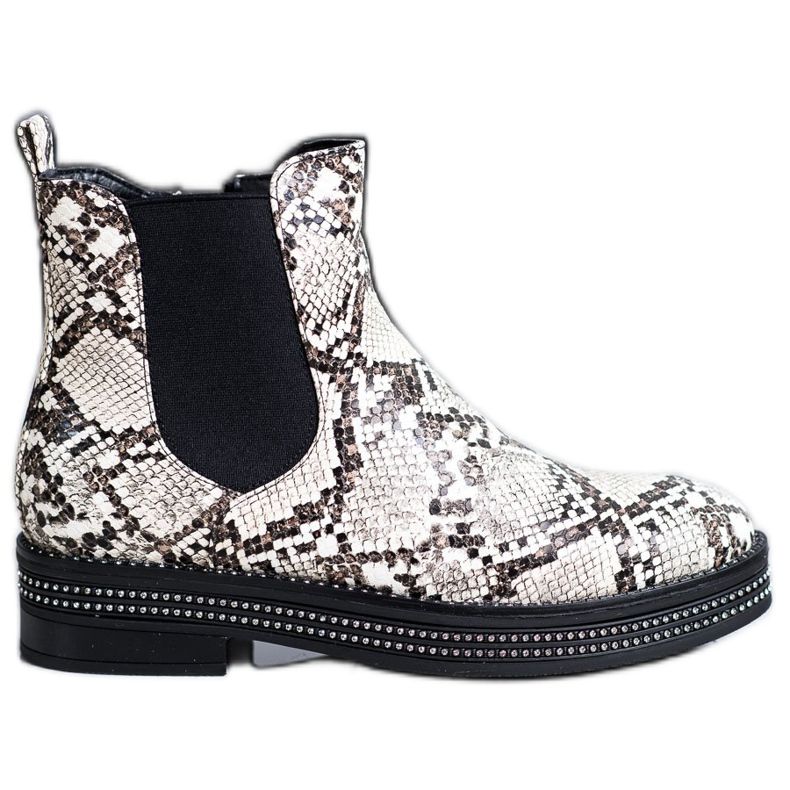 SHELOVET Boots On The Platform With Cubic Zirconia multicolored
