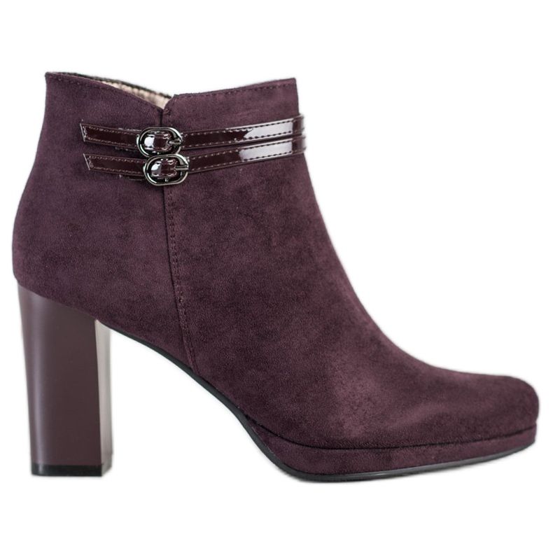 M.Daszyński Elegant boots with stripes red multicolored