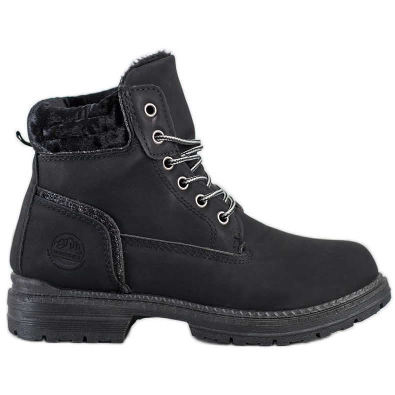 SHELOVET Hiking Boots With Velor Uppers black