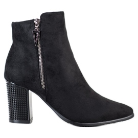 SHELOVET Stylish boots with decorative heel black