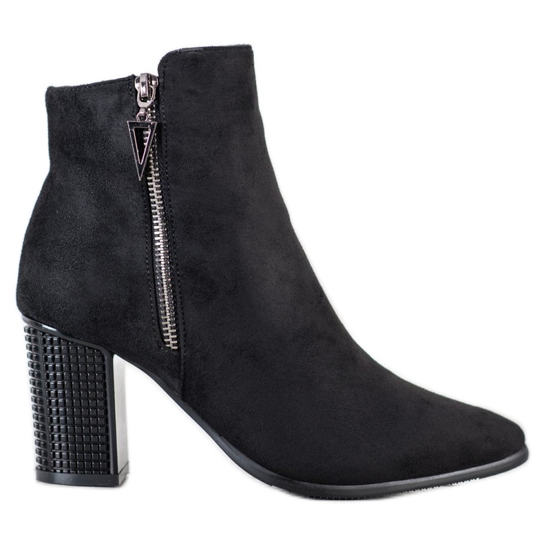 SHELOVET Stylish boots with decorative heel black